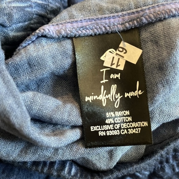 NWT NIC+ZOE | Double Gauze Straight Leg Tassel Pant Parisian Blue Size Medium - Picture 10 of 12